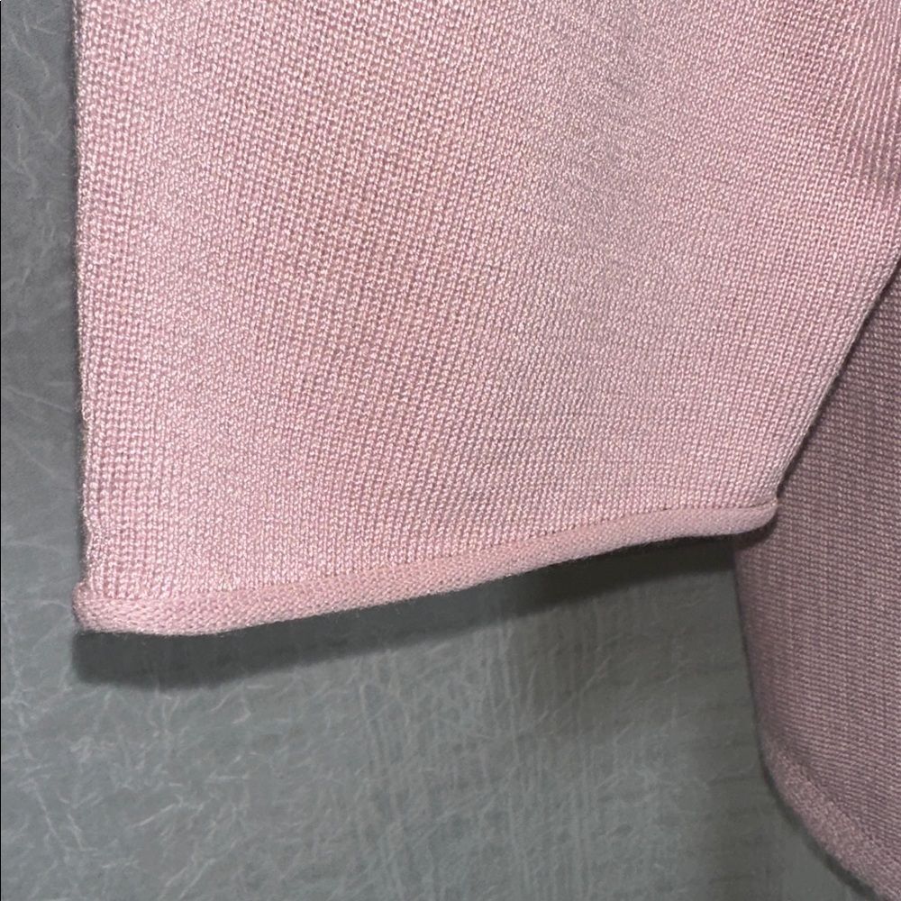 CR XL Pink Crew Dolman Quarter Sleeve Fine Knit Sweater Square Floral Scarf Set - Picture 7 of 12